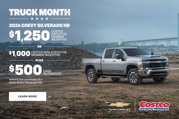 2026 Chevy Silverado HD. $1,250 COSTCO EXECUTIVE MEMBER INCENTIVE OR $1,000 COSTCO NON-EXECUTIVE ...